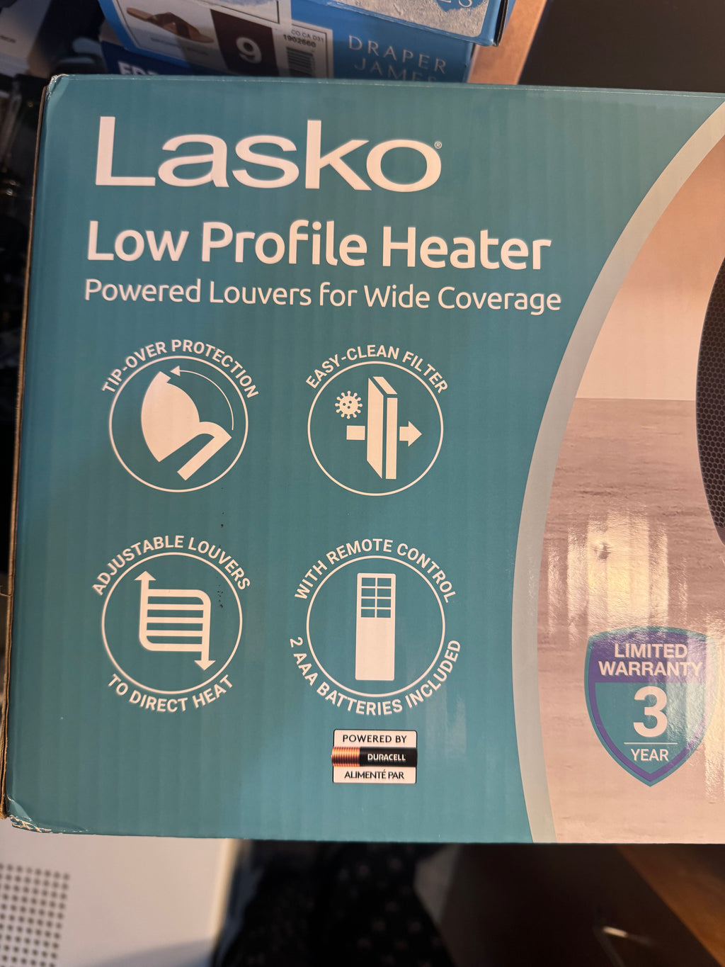 Lasko Low Profile Heater Model CL22100C 1,500-Watt Heater.