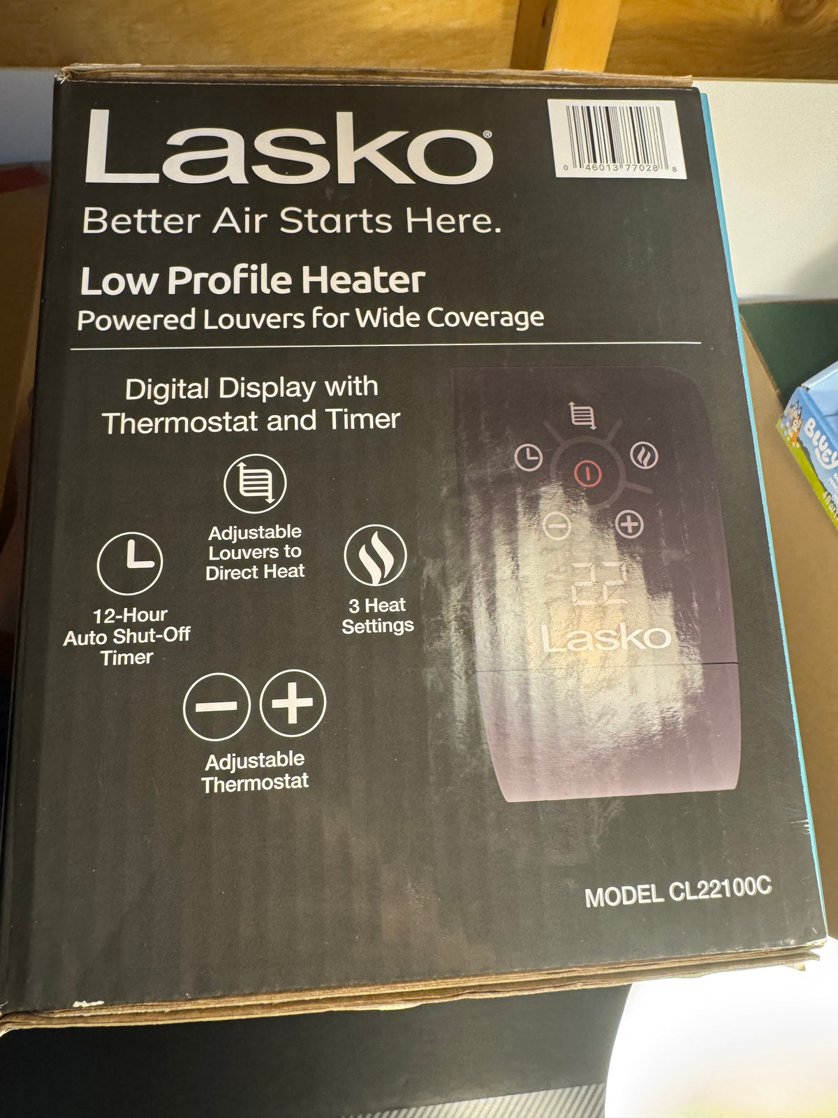 Lasko Low Profile Heater Model CL22100C 1,500-Watt Heater.