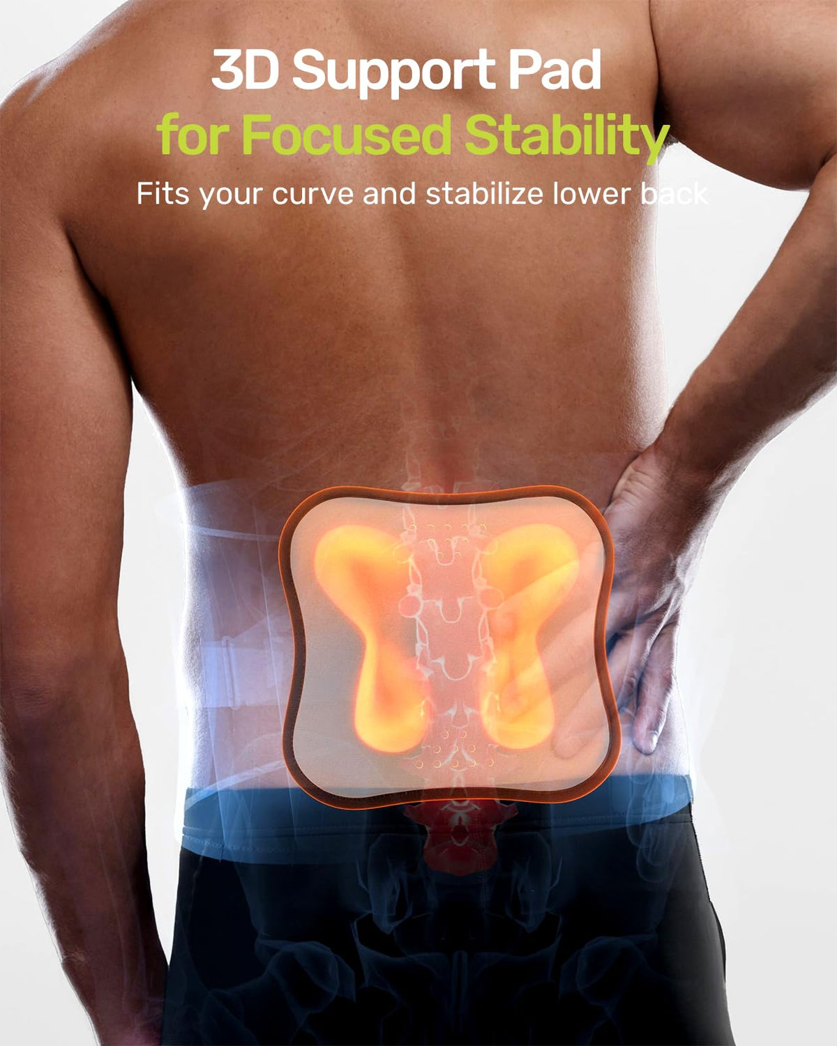 Rakiie Back Brace for Lower Back Pain Relief, 8X Powerful Lumbar Support with 3D Support Pad, Breathable Back Support Belt for Men Women, Green Size L 🍁 All In One Marketplace Canada