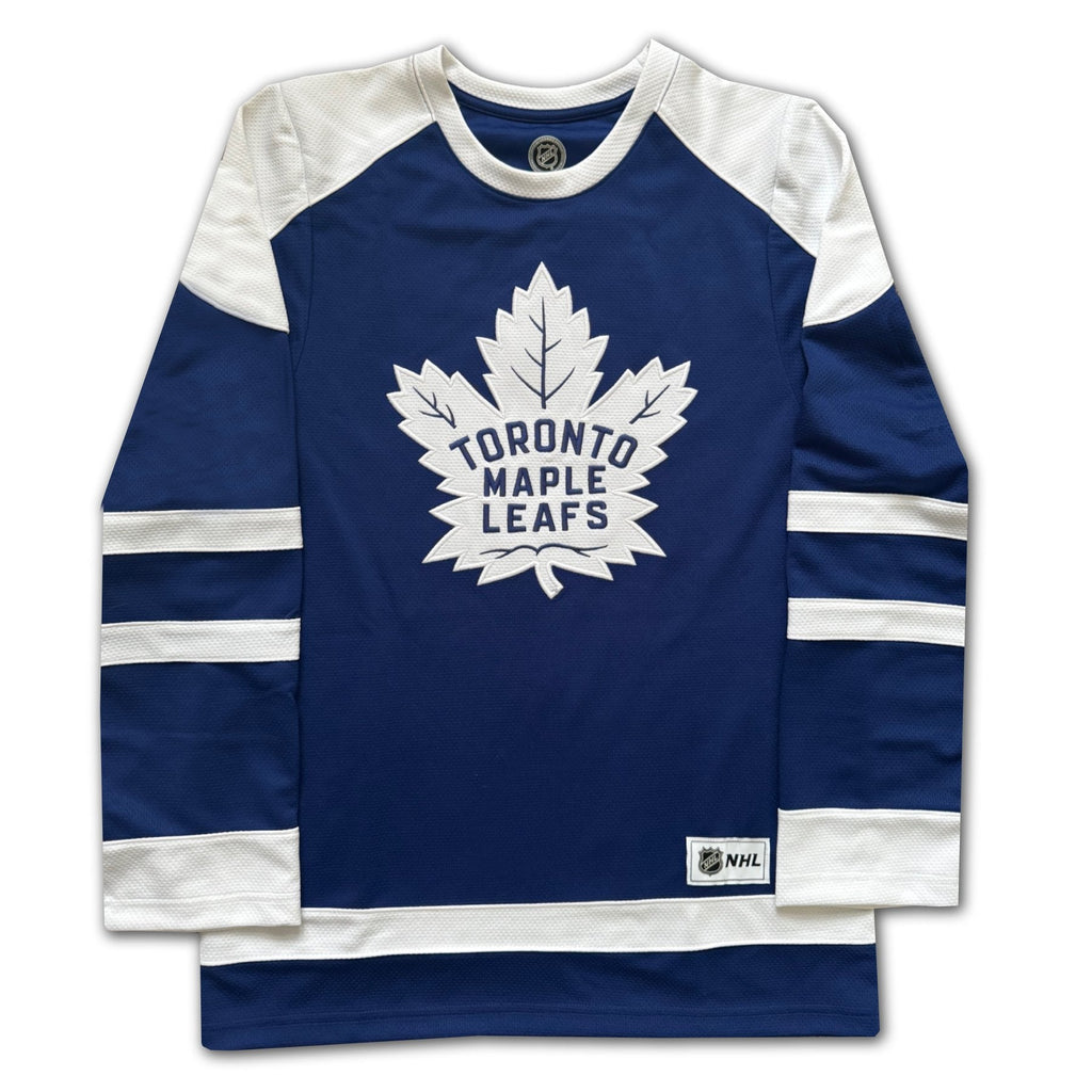 Johnny Bower Signed Toronto Hockey Fan Jersey - Blue, Large