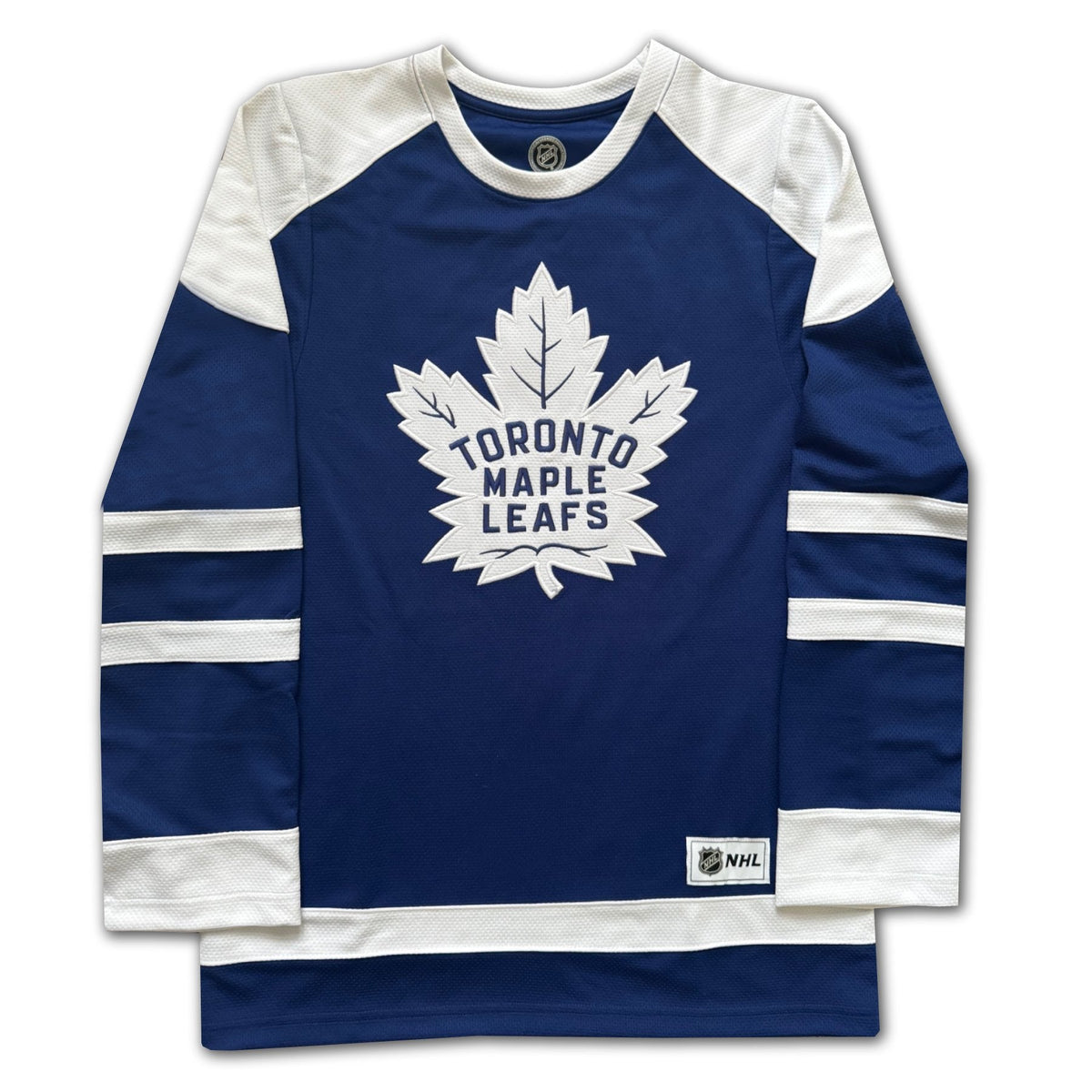 Johnny Bower Signed Toronto Hockey Fan Jersey - Blue, Large