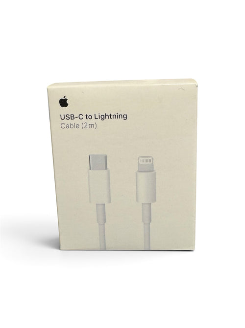KMD MarketHub Apple USB-C to Lightning 2-metre charging cable in white retail box packaging